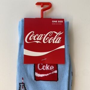 Coca-Cola Blue Socks with Bear and Bottle Design NWT women’s size  7-11